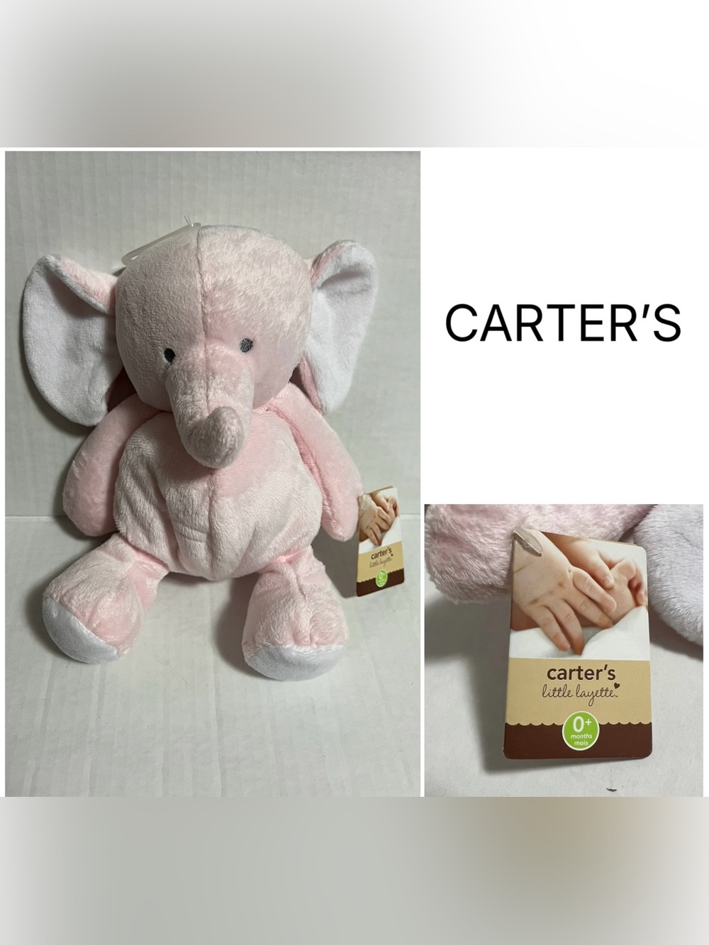 🆕CARTER’S - NWT - INFANT PINK ELEPHANT PLUSH TOY